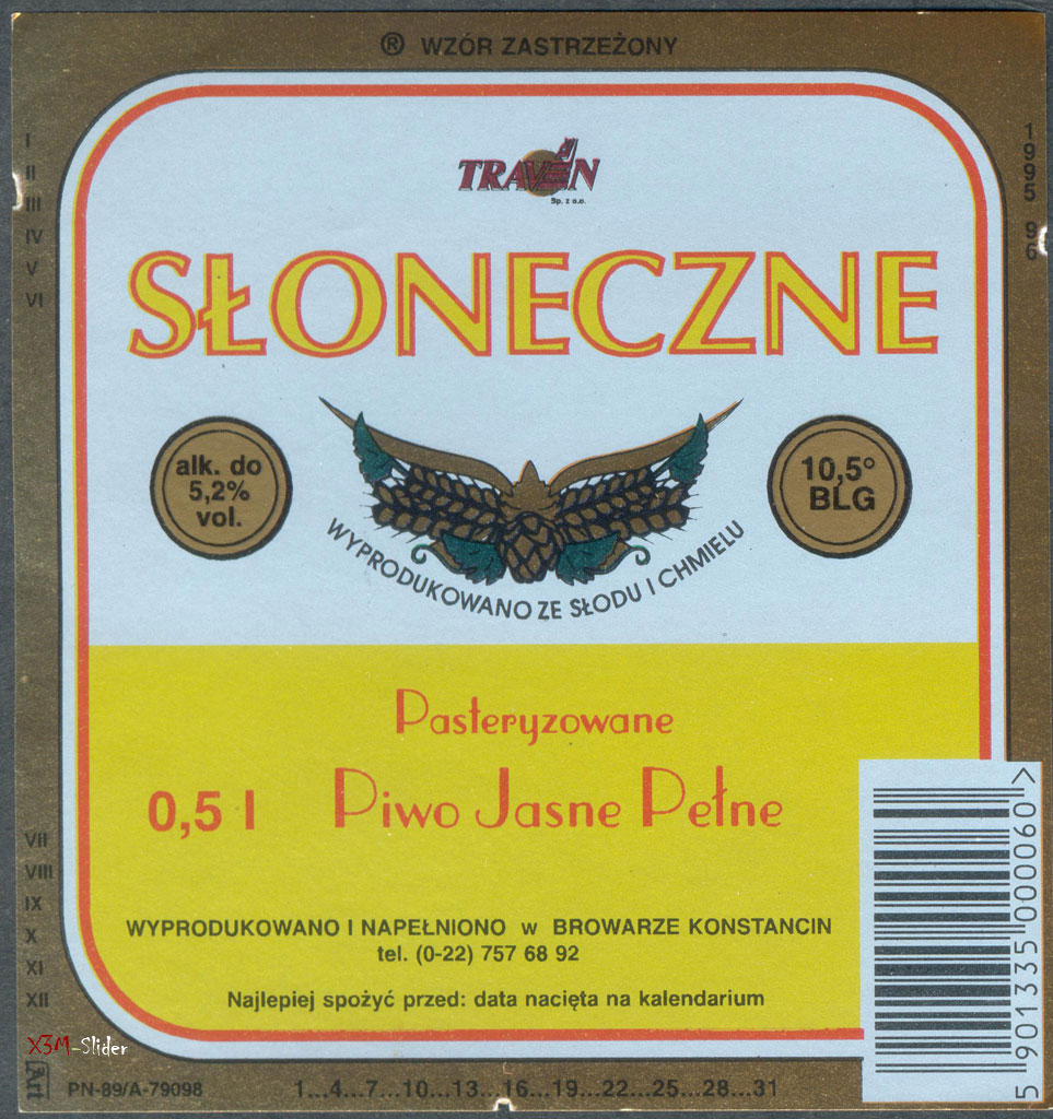 Slonecxne - Pasteryzowane Piwo Jasne Pelne - Browarze Konstancin