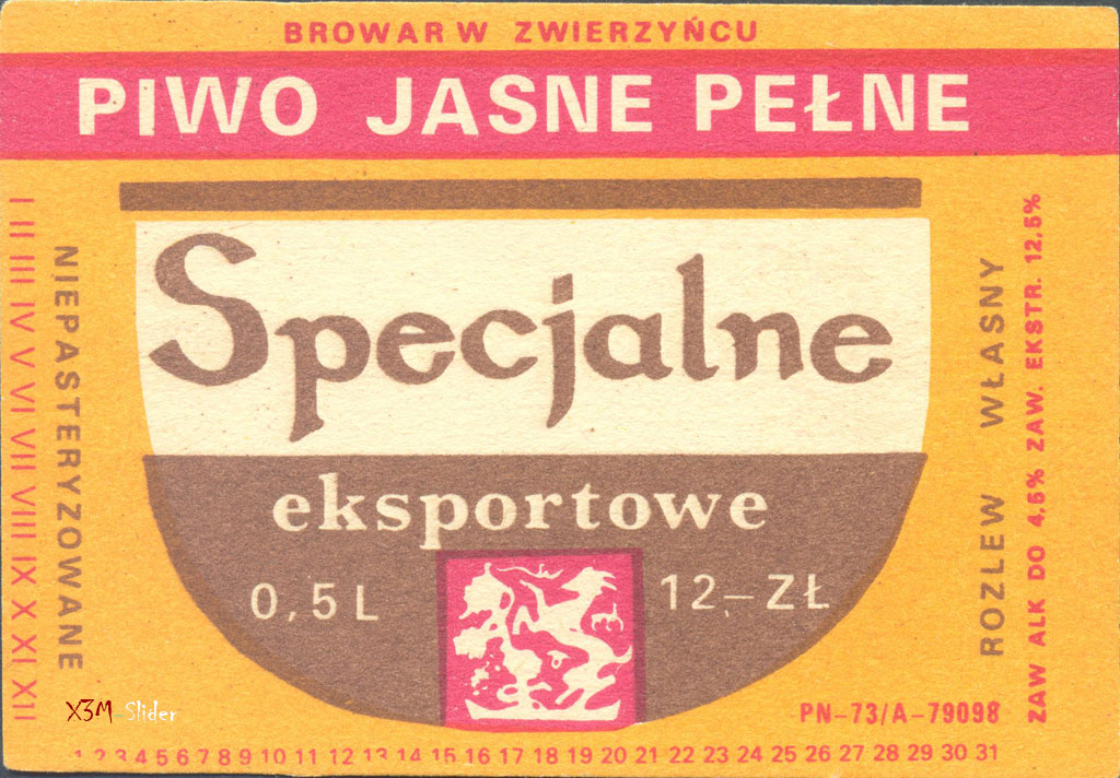 Specjalne eksportowe - Piwo Jasne Pelne - Browar W Zwierzyncu