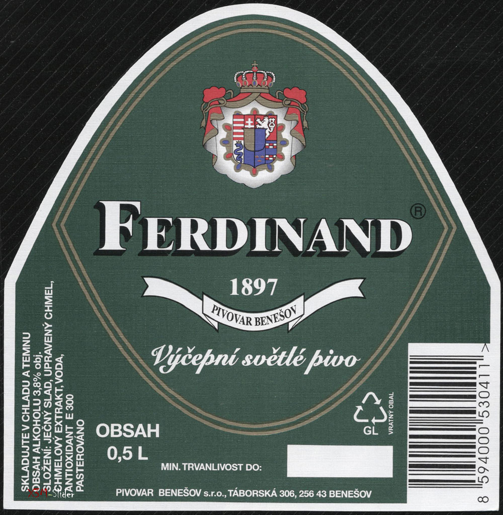 Ferdinand - Vycepni Svetle pivo - Pivovar Benesov