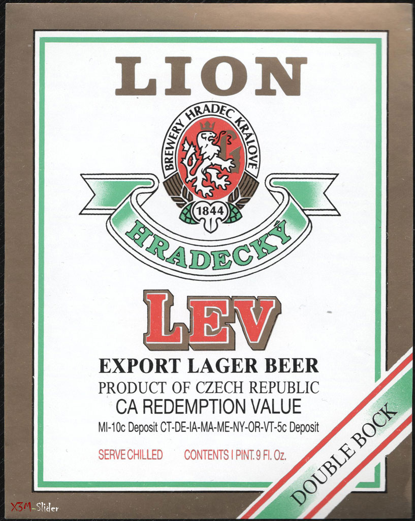 Lev - Lion - Hradecky - Export Lager Beer - Double Bock