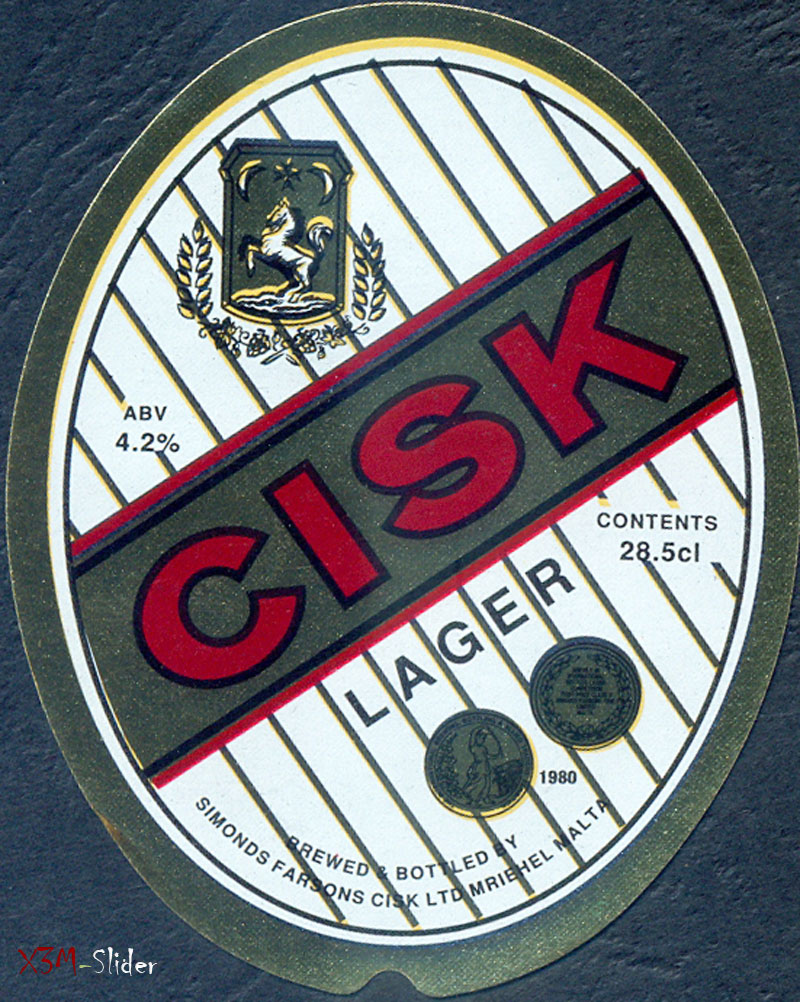 Cisk Lager 28.5cl - Brewery Simonds Farsons Cisk LTD