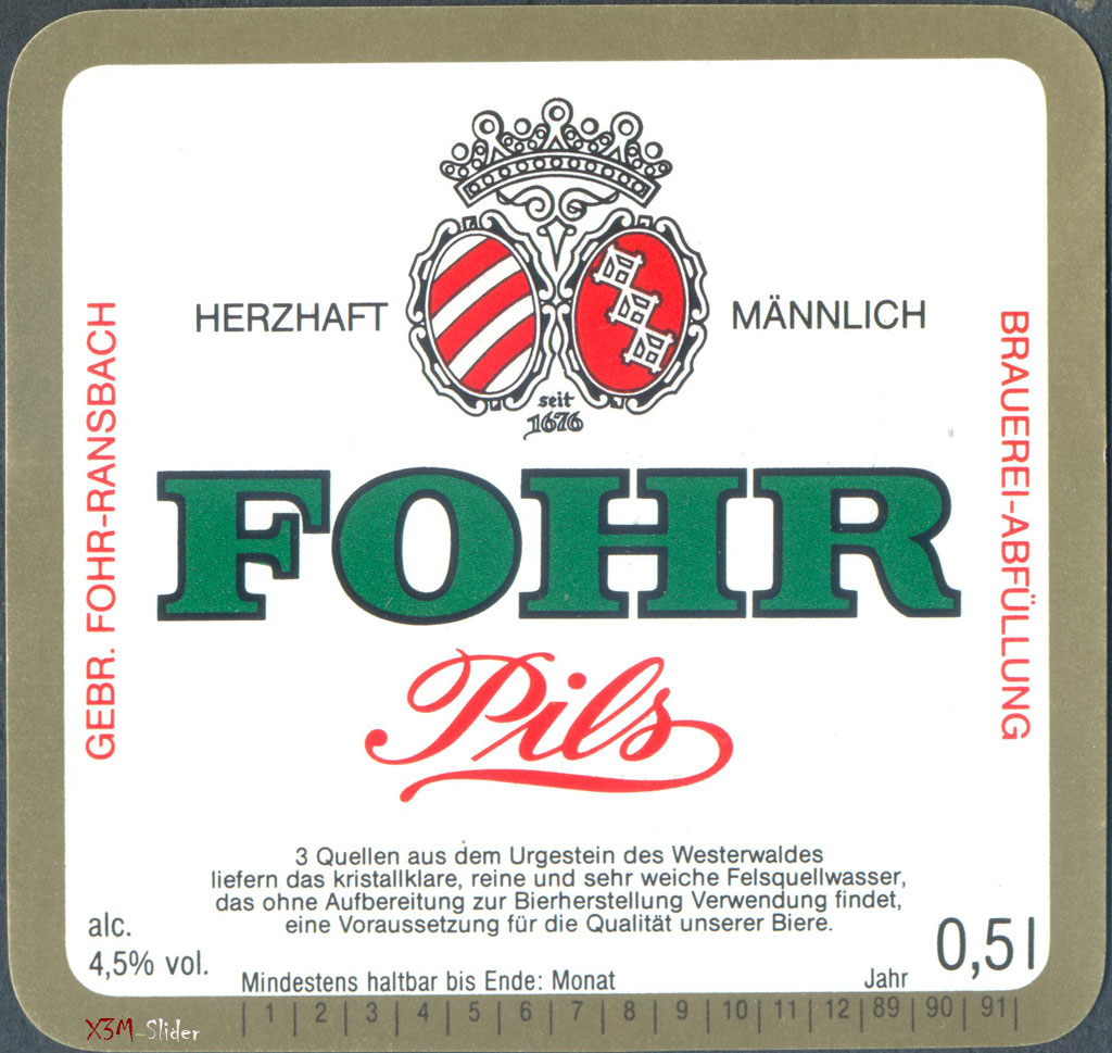 Fohr Pils - Brauerei Gebr. Fohr oHG